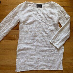 Reformation Linnie Dress/Tunic, White Linen, XS